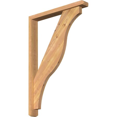 Ekena Millwork Funston Craftsman Smooth Bracket w/ Offset Brace, Western Red Cedar, 3 1/2"W x 26"D x 38"H BKT0402X26X38FST04SWR